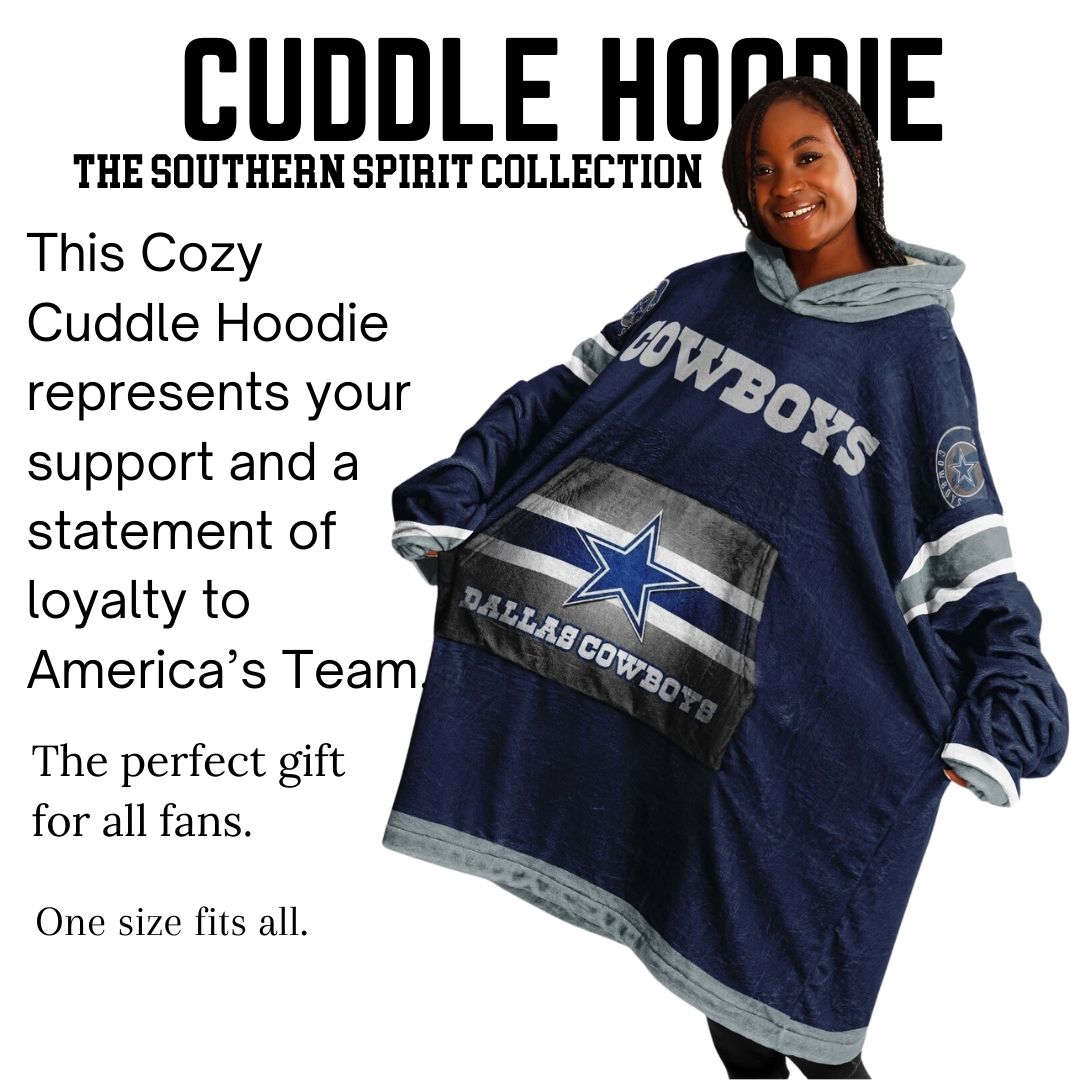 Dallas Cowboys Blue Football Cuddle Hoodie