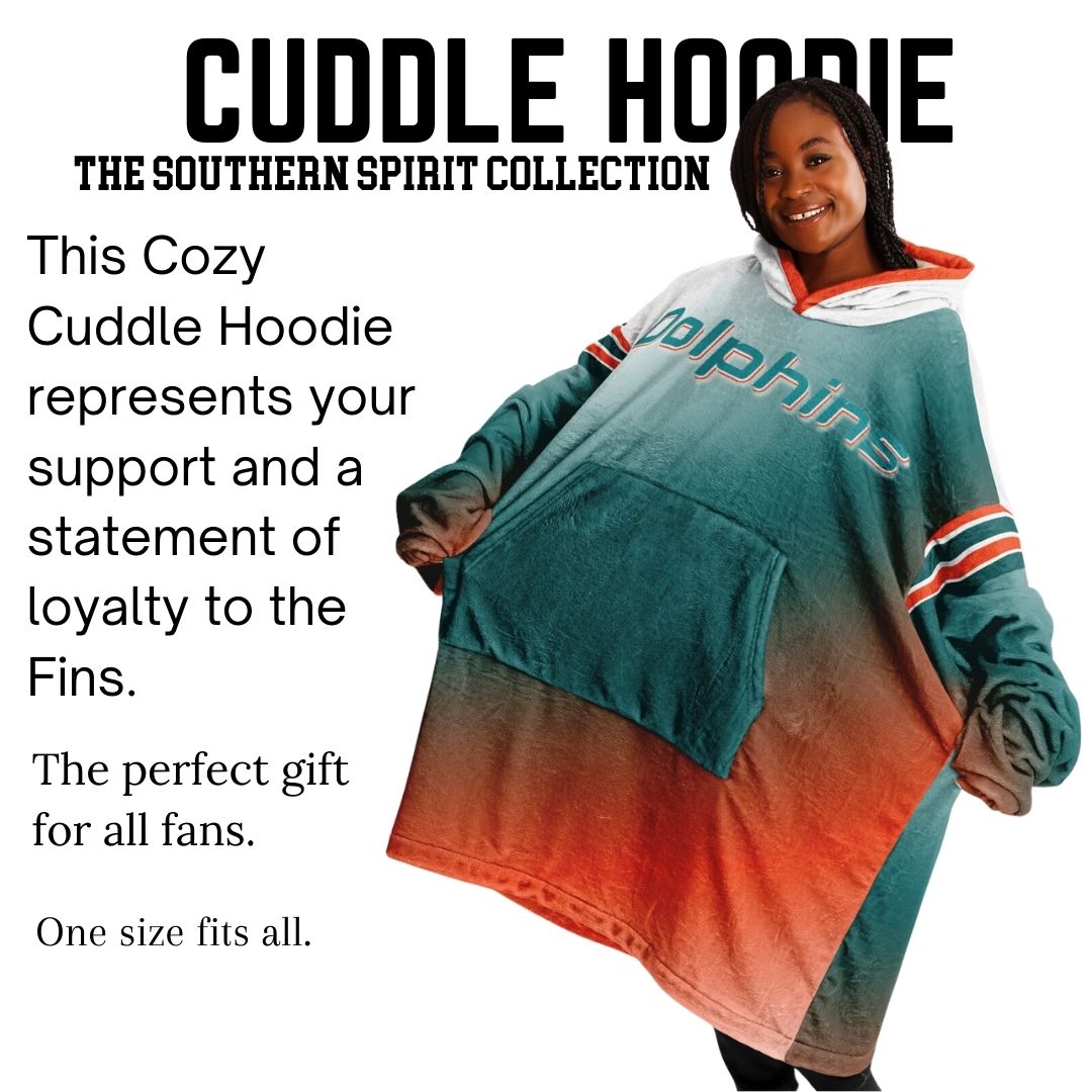 Miami Dolphins Sunshine Gradient Football Cuddle Hoodie