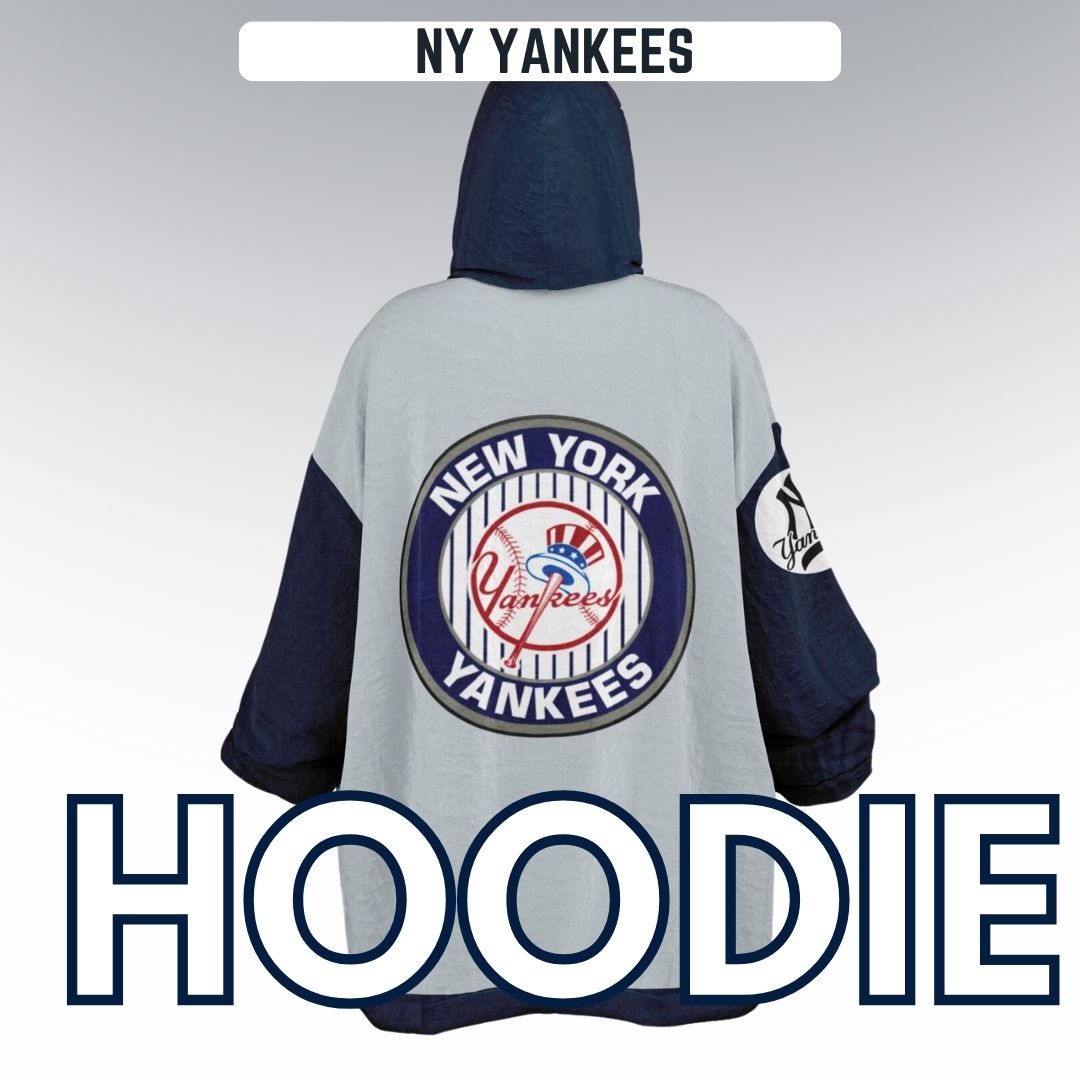 NY Yankees Grey Oversized Cuddle Hoodie