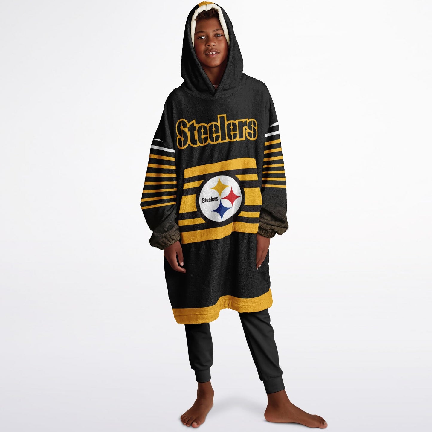 Youth Pittsburgn Steelers  Black Oversize Cuddle Hoodie