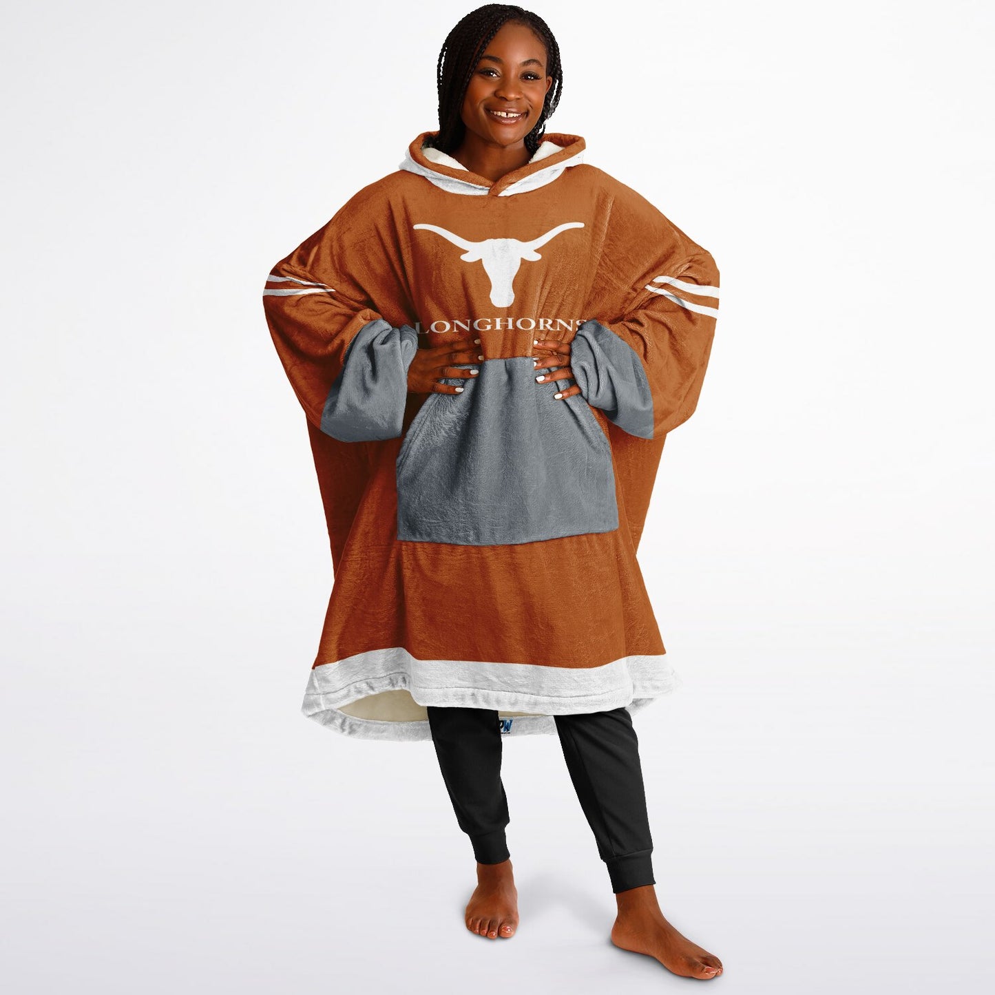 Texas Burnt Orange Oversize  Cuddle Hoodie Longhorn Rider Gift for Texas Alumni & Fans