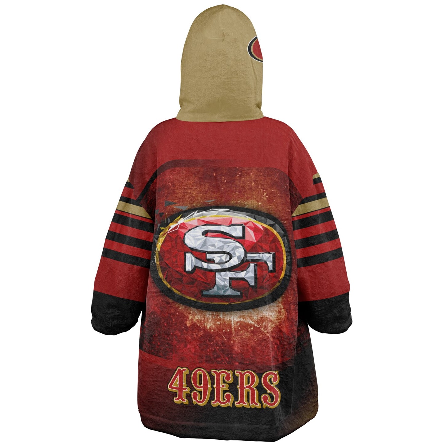 Youth 49ers Red & Black Oversize Cuddle Hoodie Young Fan Gift From Mom Dad