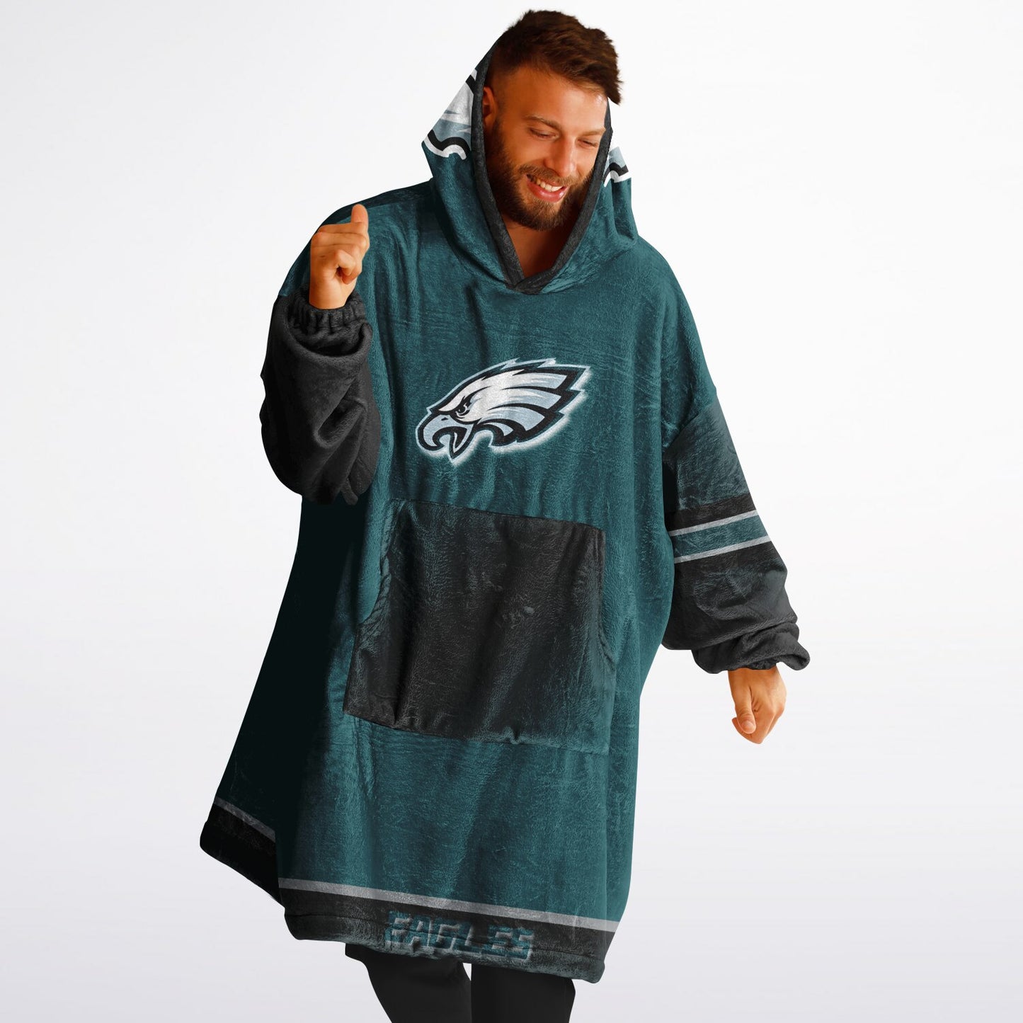 Philadelphia Eagles Victory Green Oversize Hooded Blanket