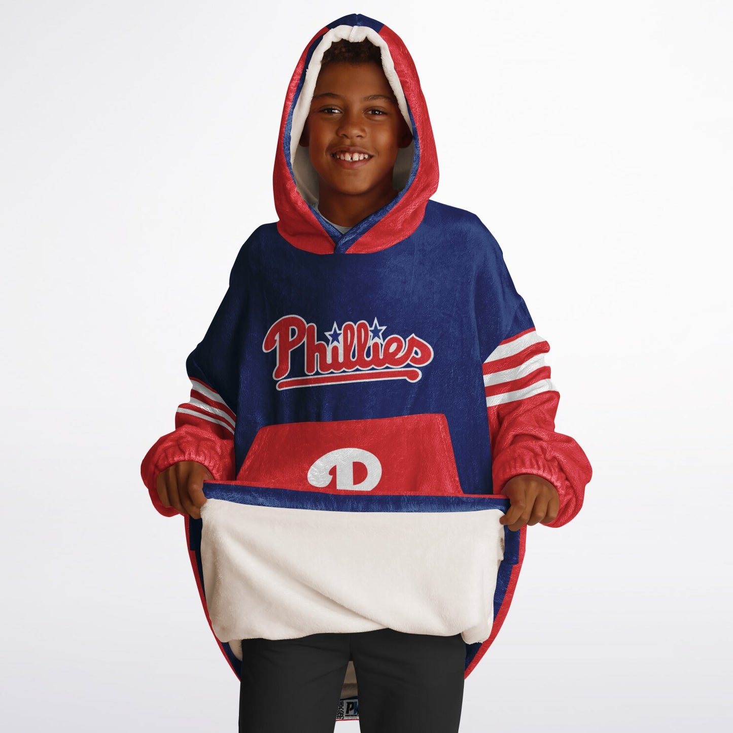 Youth Phillies Blue & Red Cozy Cuddle Hoodie