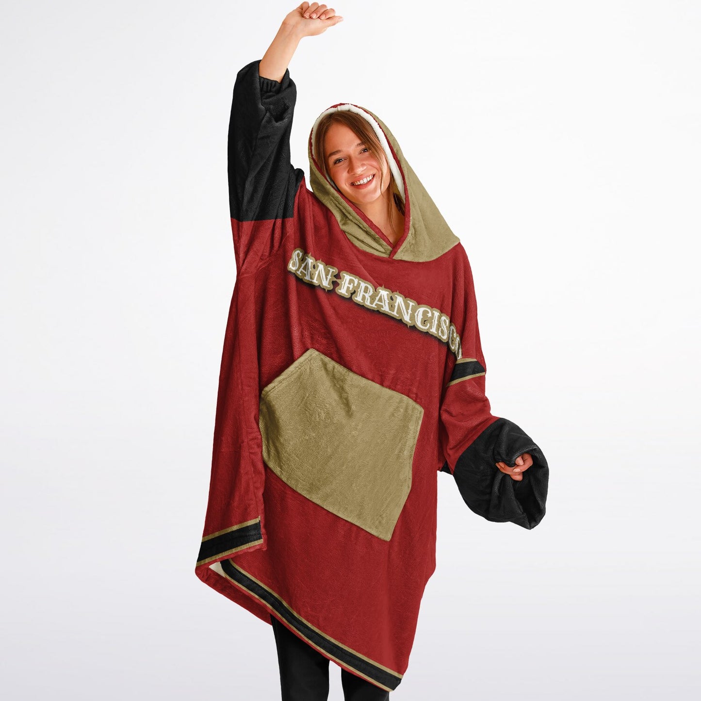 SF 49ers Red Cozy Cuddle Hoodie Gift for 49ers Fans