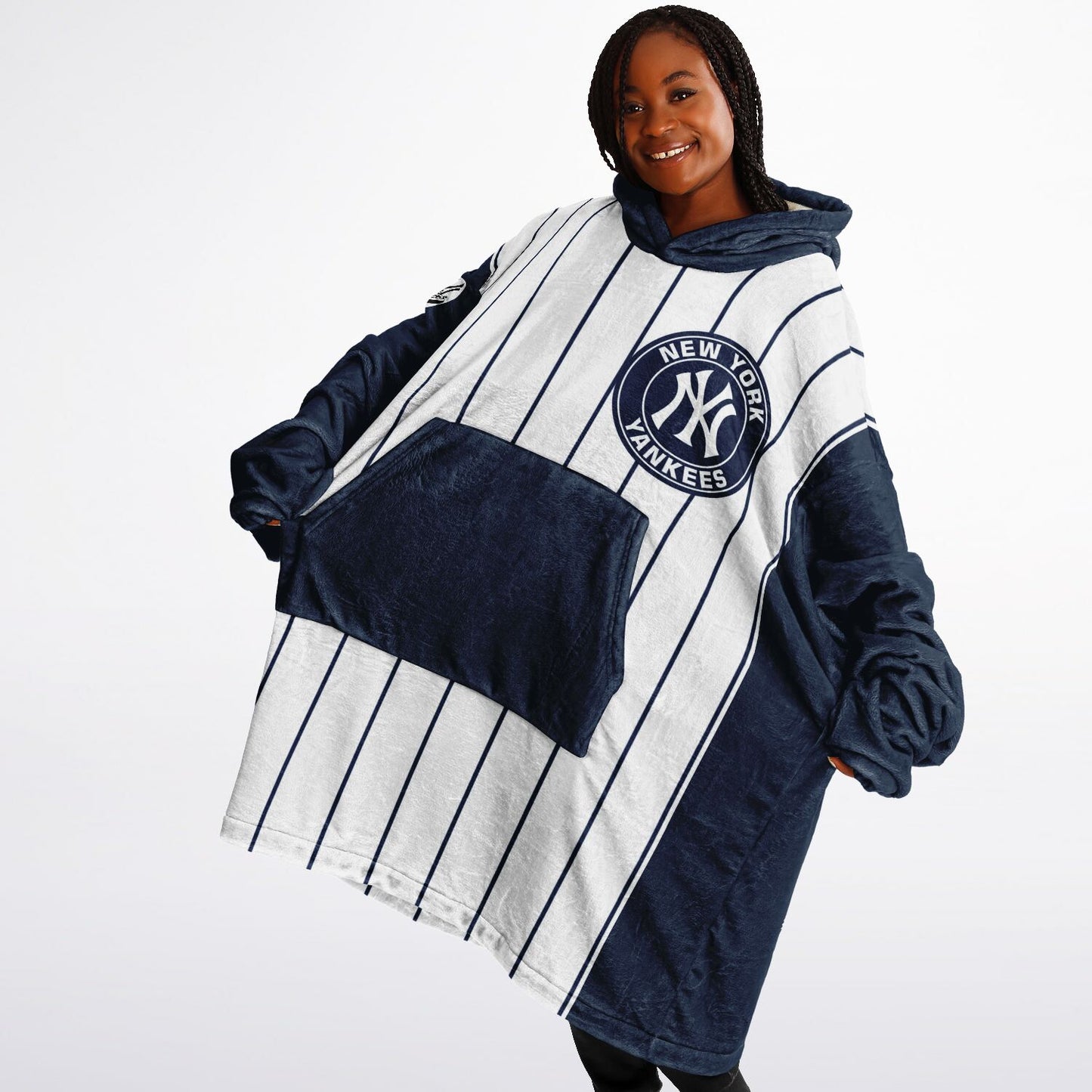 NY Yankees Pinstripe Oversize Cuddle Hoodie