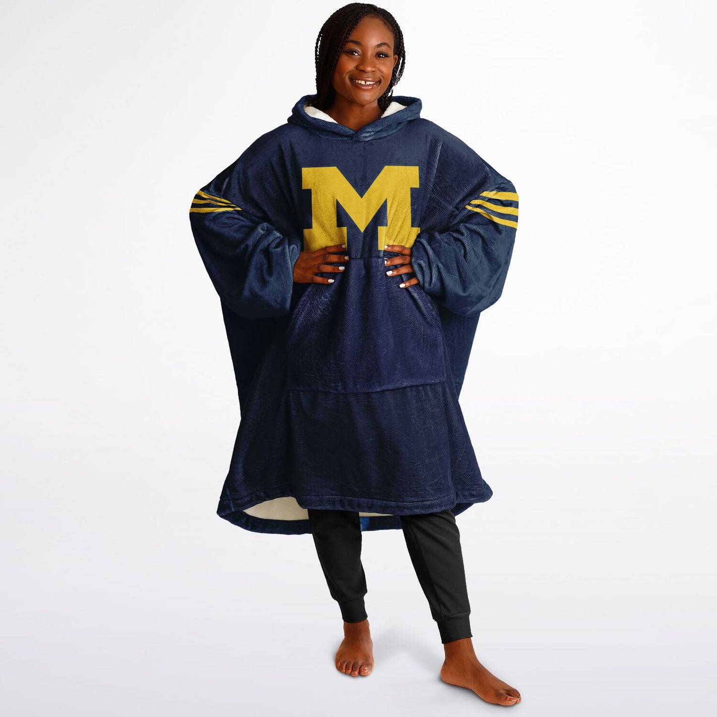 Classic Michigan Football Cuddle Hoodie Blue & Maize