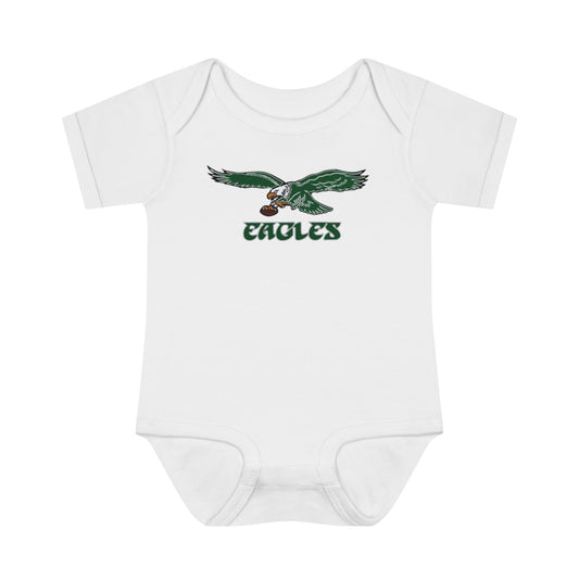 Infant Baby Rib Bodysuit Eagles Born A Fan Cutest New Fan Comfy Fit Super Soft Feel