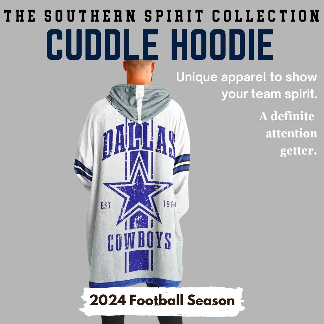 Dallas Cowboys White Football Cozy Cuddle Hoodie