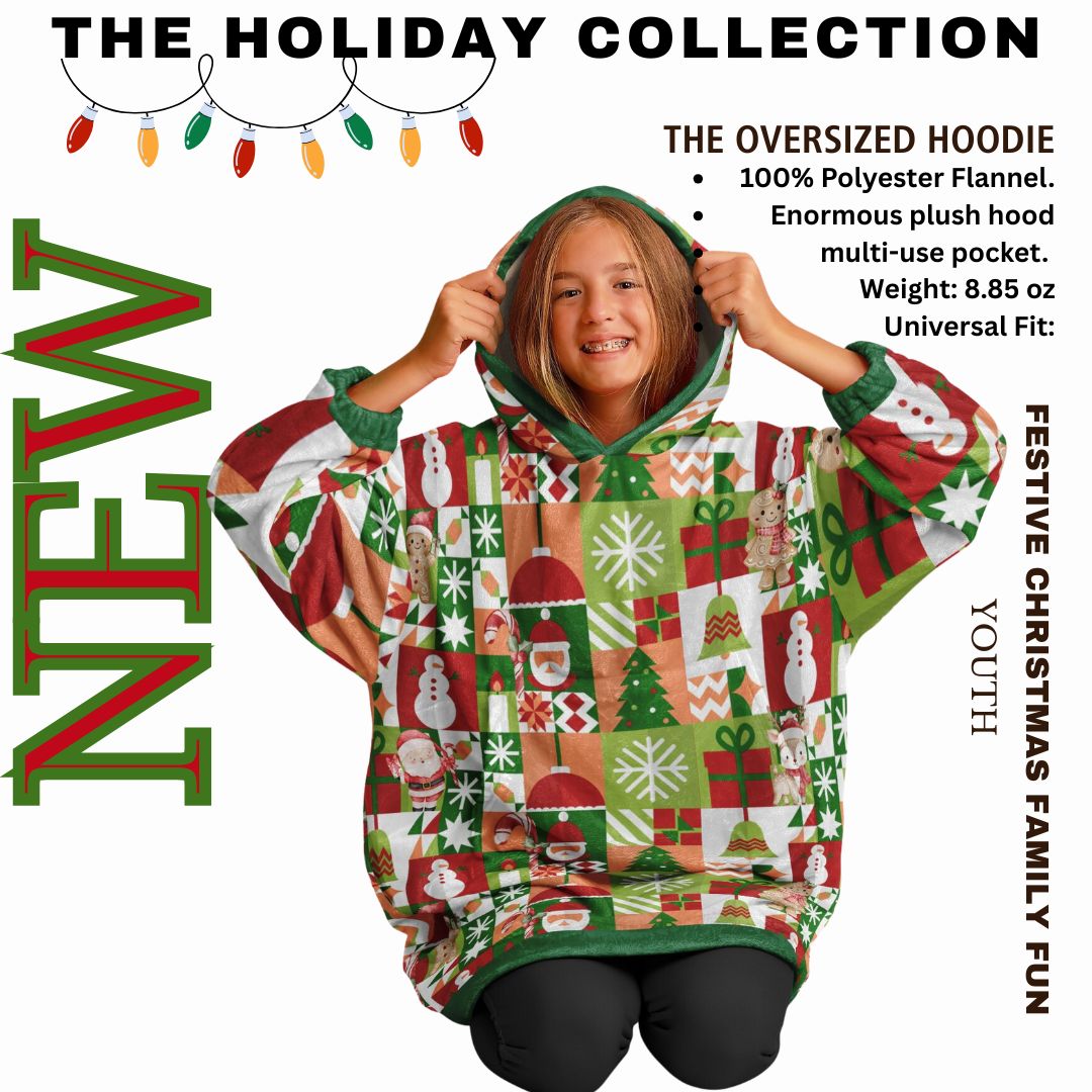 Youth Festive Holiday Christmas Santa Snowman Fun Patchwork Fun SnuggleFit Mini