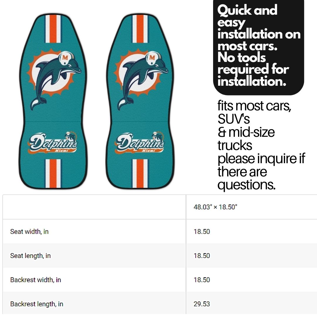 Miami football Car Seat Covers, Dolphins car seat protector, Dolphins fan gift, Aqua seat covers