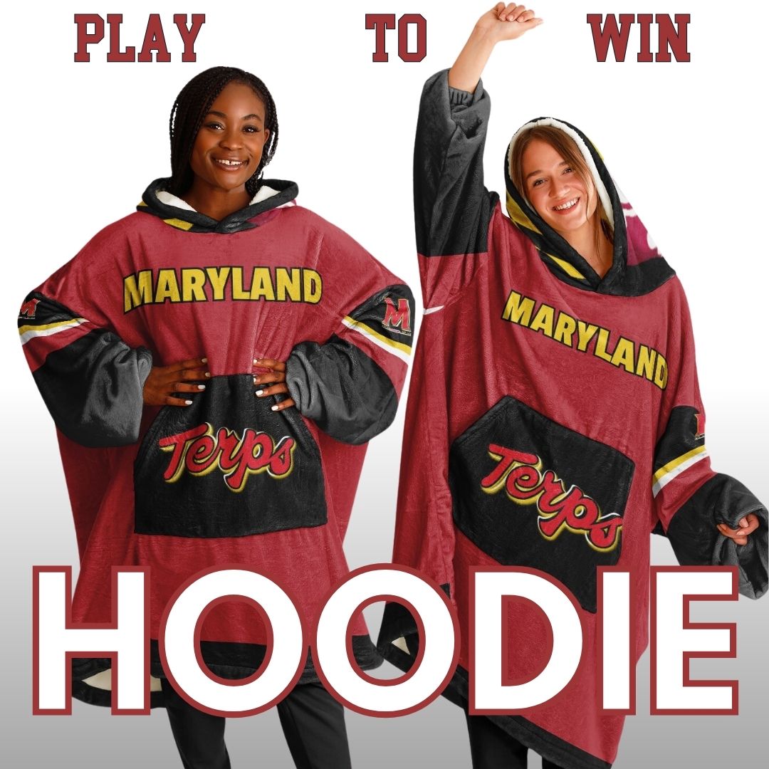Maryland Terps Red Oversize Hooded Blanket Maryland Cuddle Hoodie Gift for Fans & Alumni