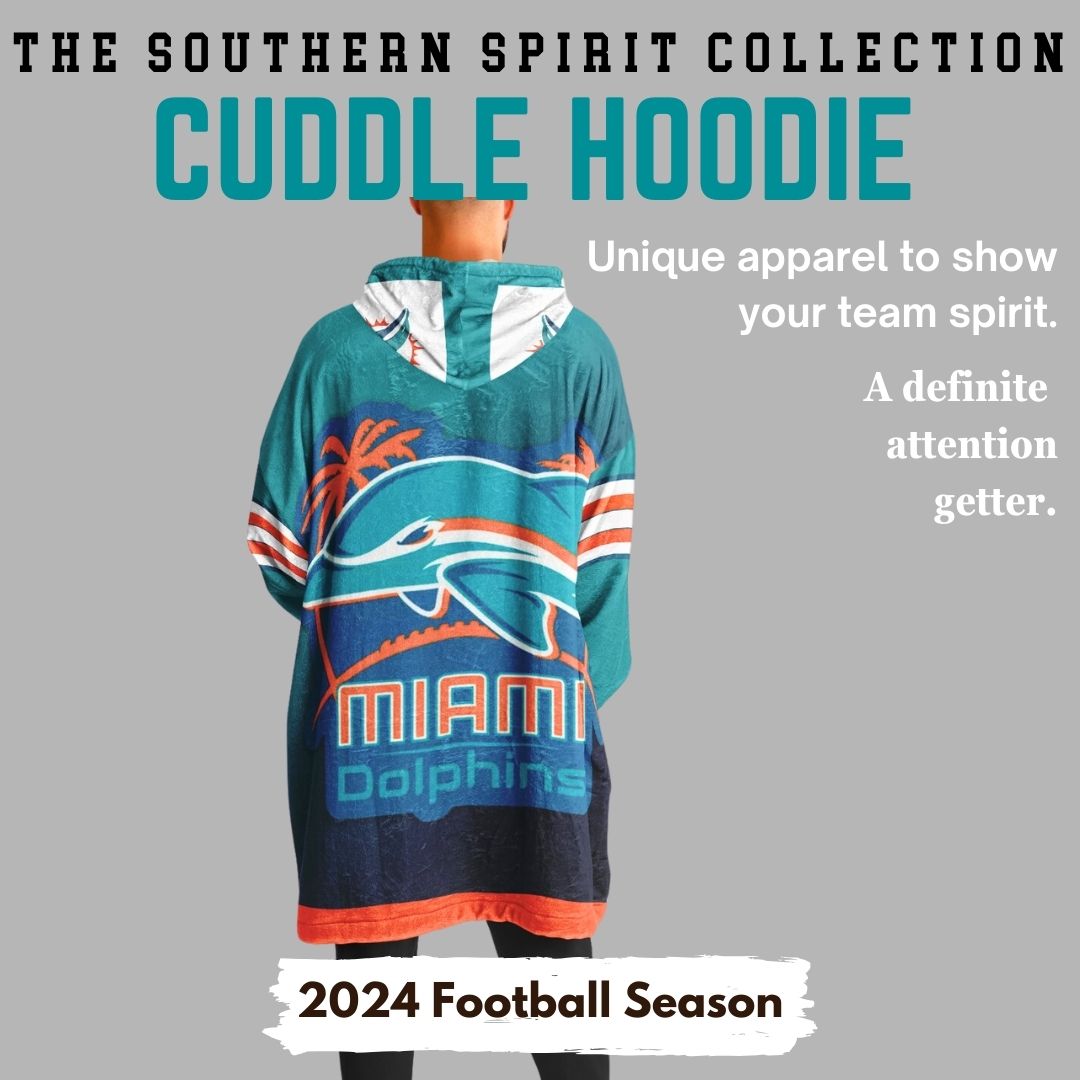 Miami Dolphins Aqua Football Cuddle Hoodie