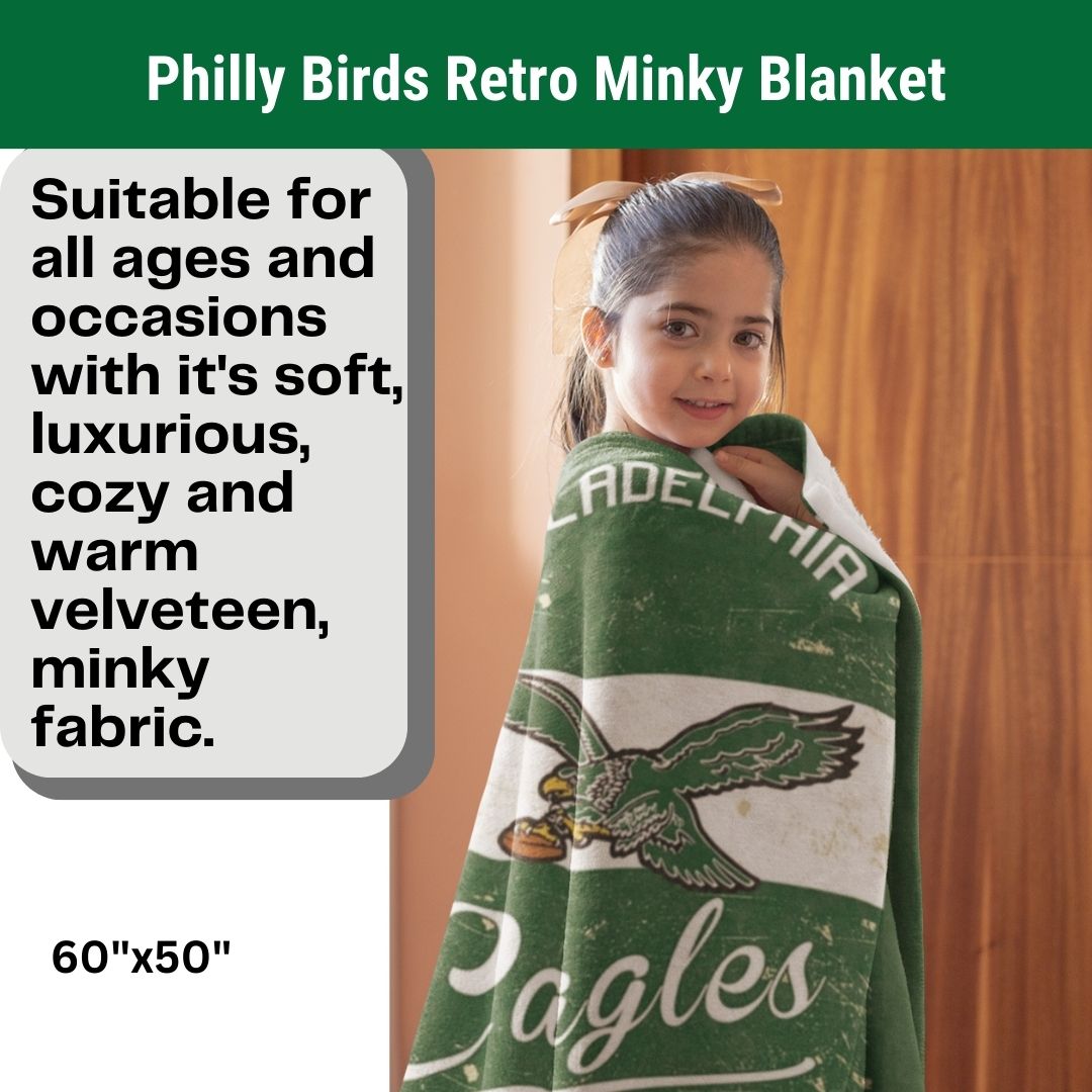 Eagles Throwback Soft Blanket A Great Birthday Gift for Philly Football Fans Throw Blanket to Watch Eagles Games Sports Home Decor