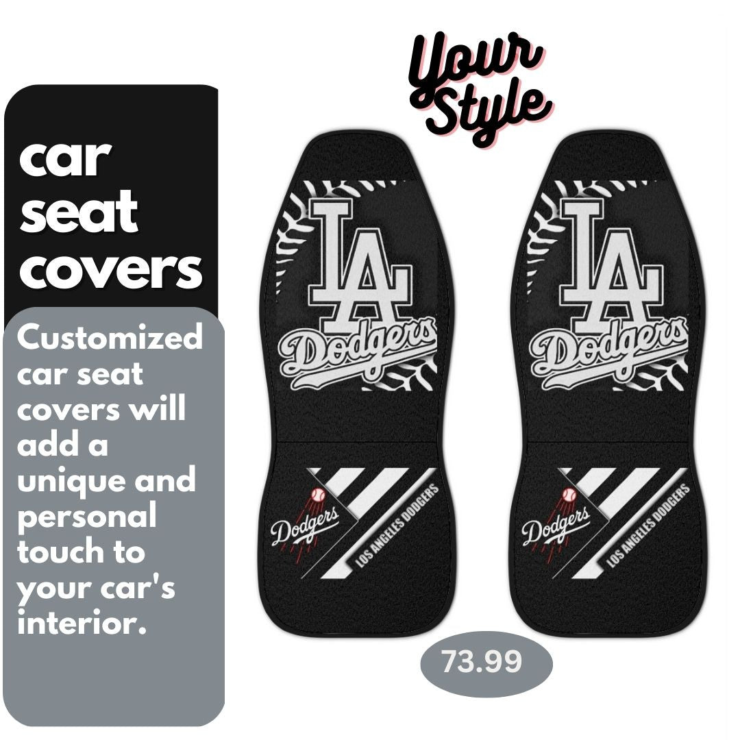 LA Dodgers Black Car Seat Covers Dodgers Baseball Club Truck Seat Covers Dodgers Fan Gift Car Accessories Gift