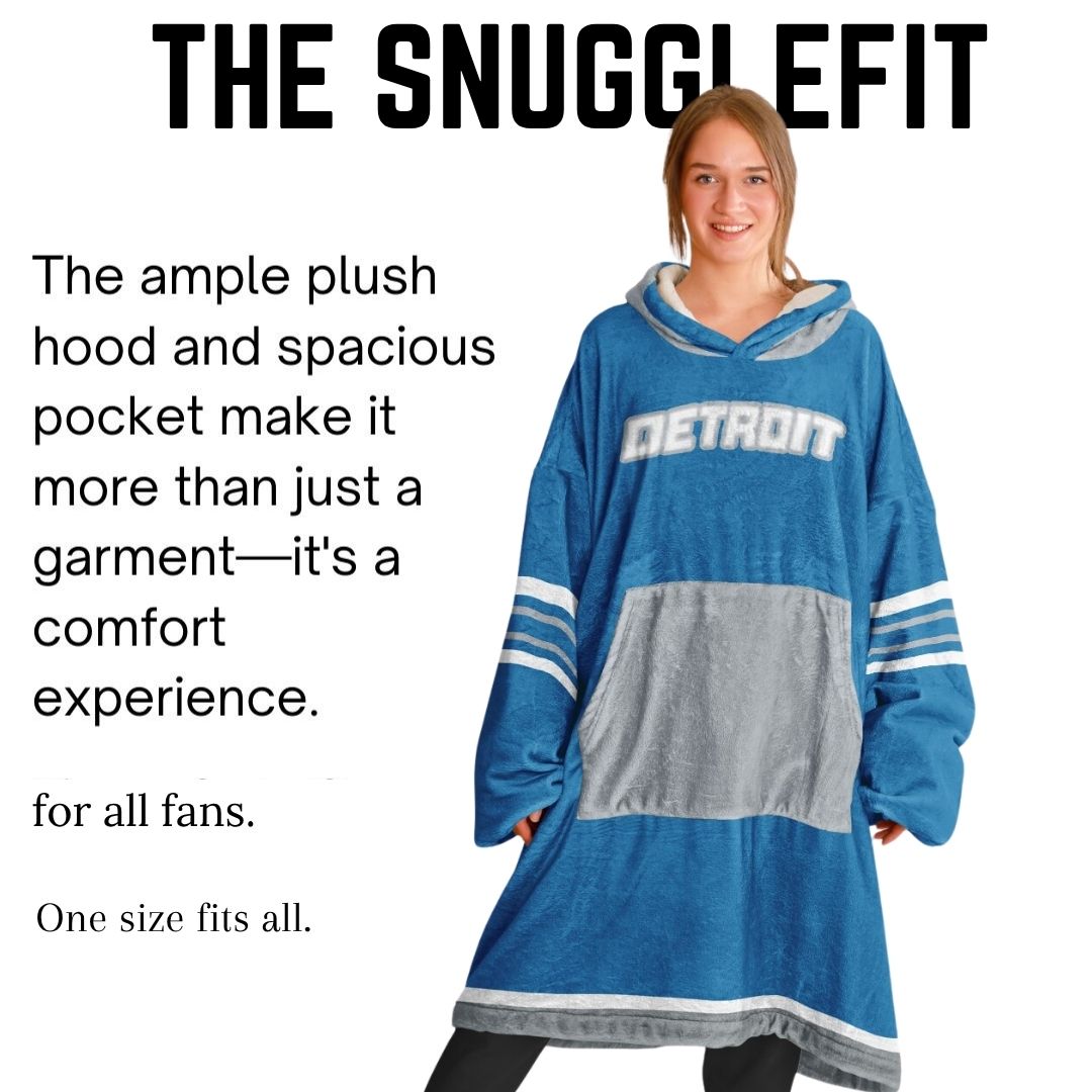 Detroit Lions Oversize Hooded Blanket Gift for Fans