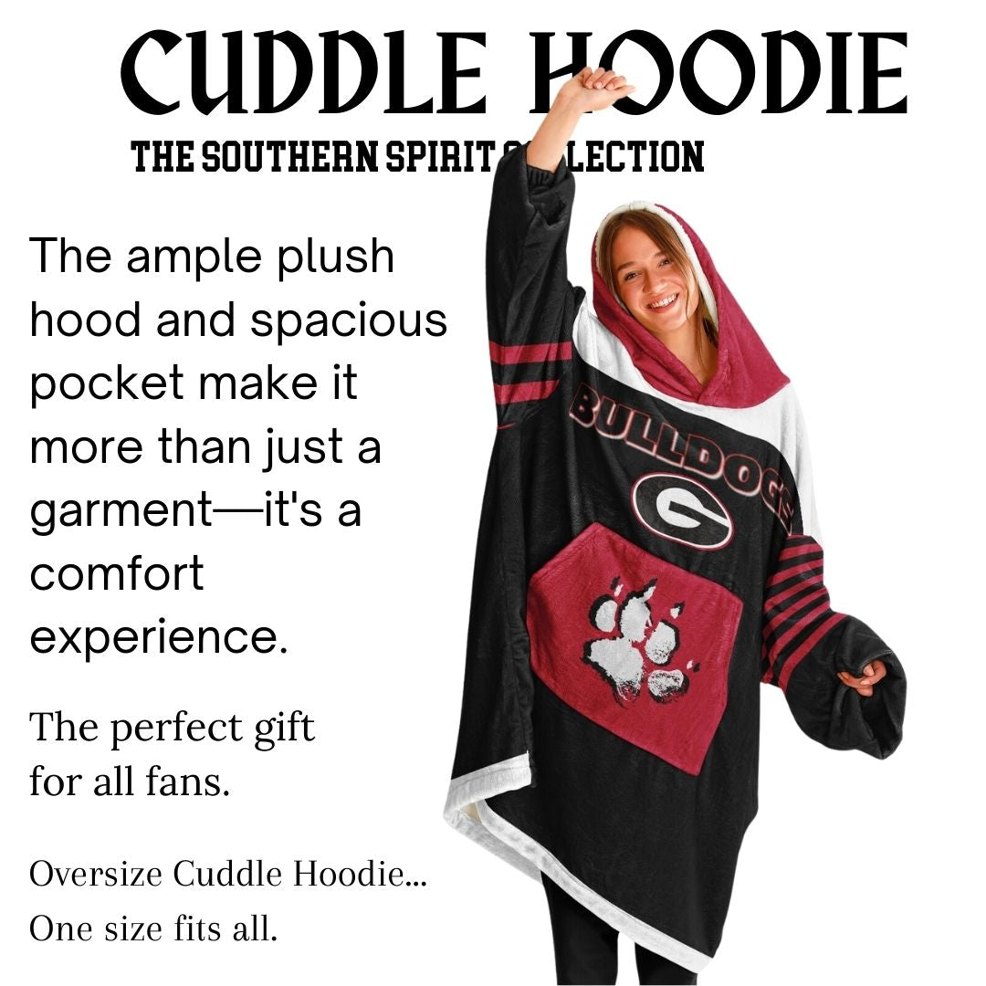 Georgia State Dawg  Black with White Bulldogs Cozy Cuddle Hoodie