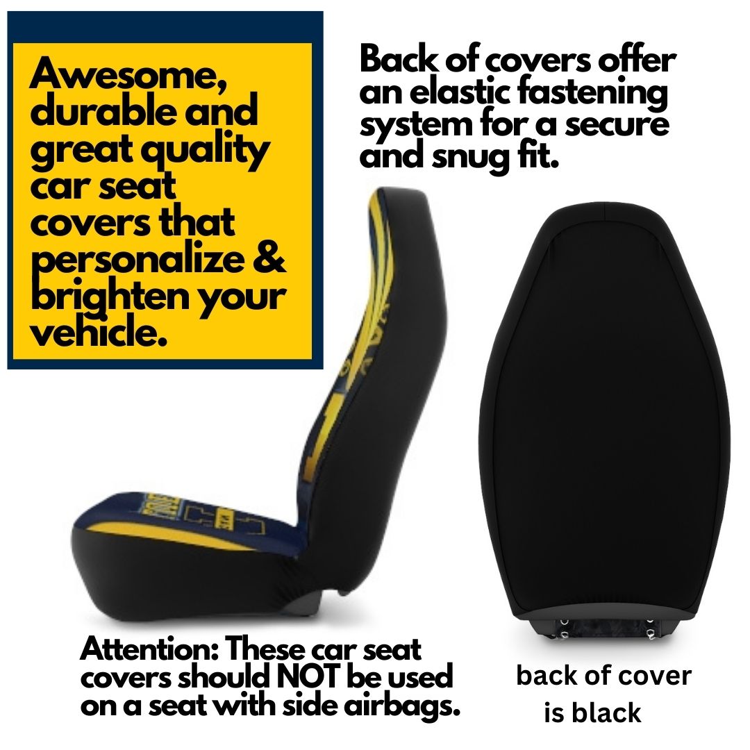 Car Seat Covers Michigan "Go Blue" seat covers, college car seat covers, gift for college student, college alumni gift. car accessories gift