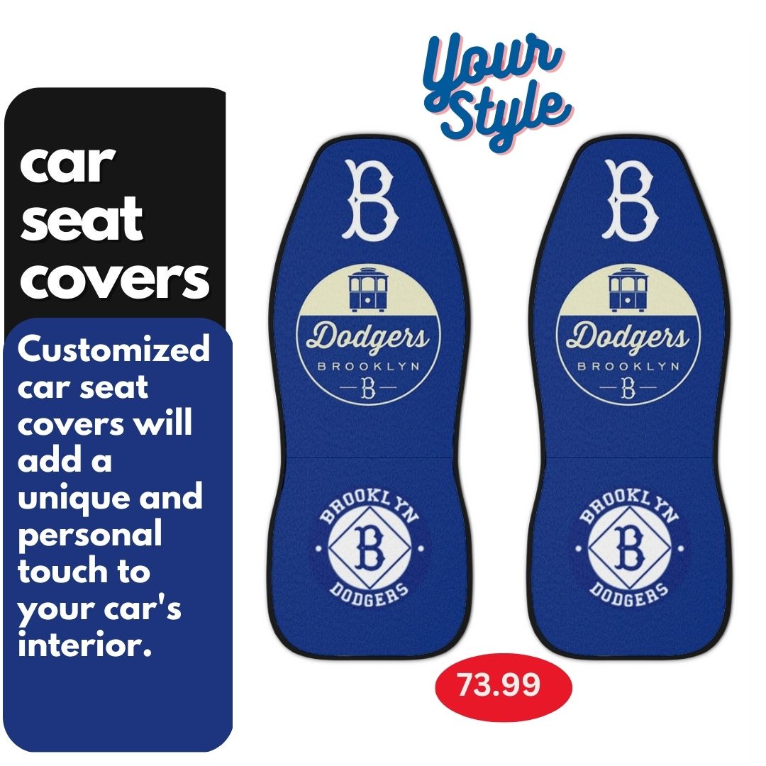 Brooklyn Dodgers Blue Car Seat Covers, Dodgers Baseball Club Truck Seat Covers Dodgers Fan Gift Car Accessories Gift