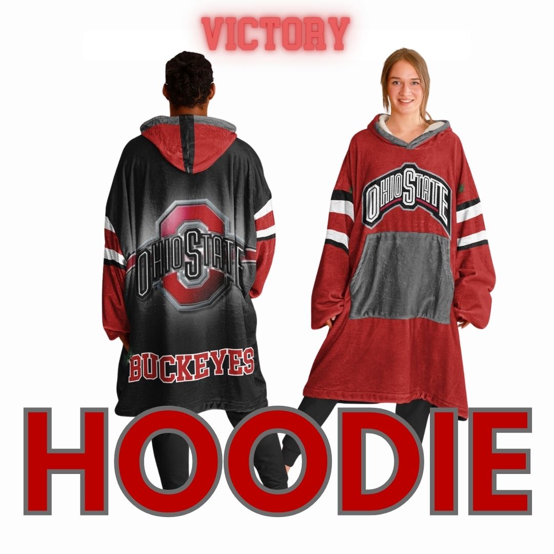 Ohio State Football Cuddle Hoodie Scarlet & Grey