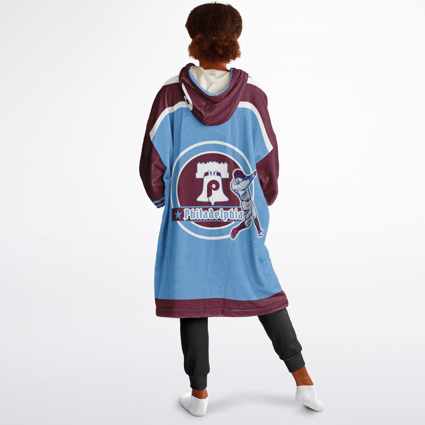 Youth Phillies Retro Light Blue Cuddle Hoodie Great Gift for Young Fans