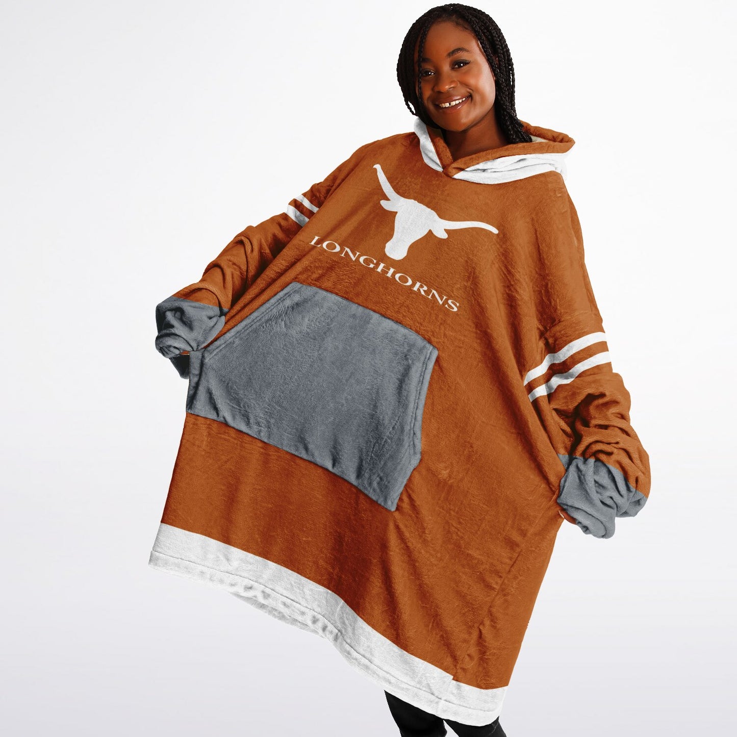 Texas Burnt Orange Oversize  Cuddle Hoodie Longhorn Rider Gift for Texas Alumni & Fans