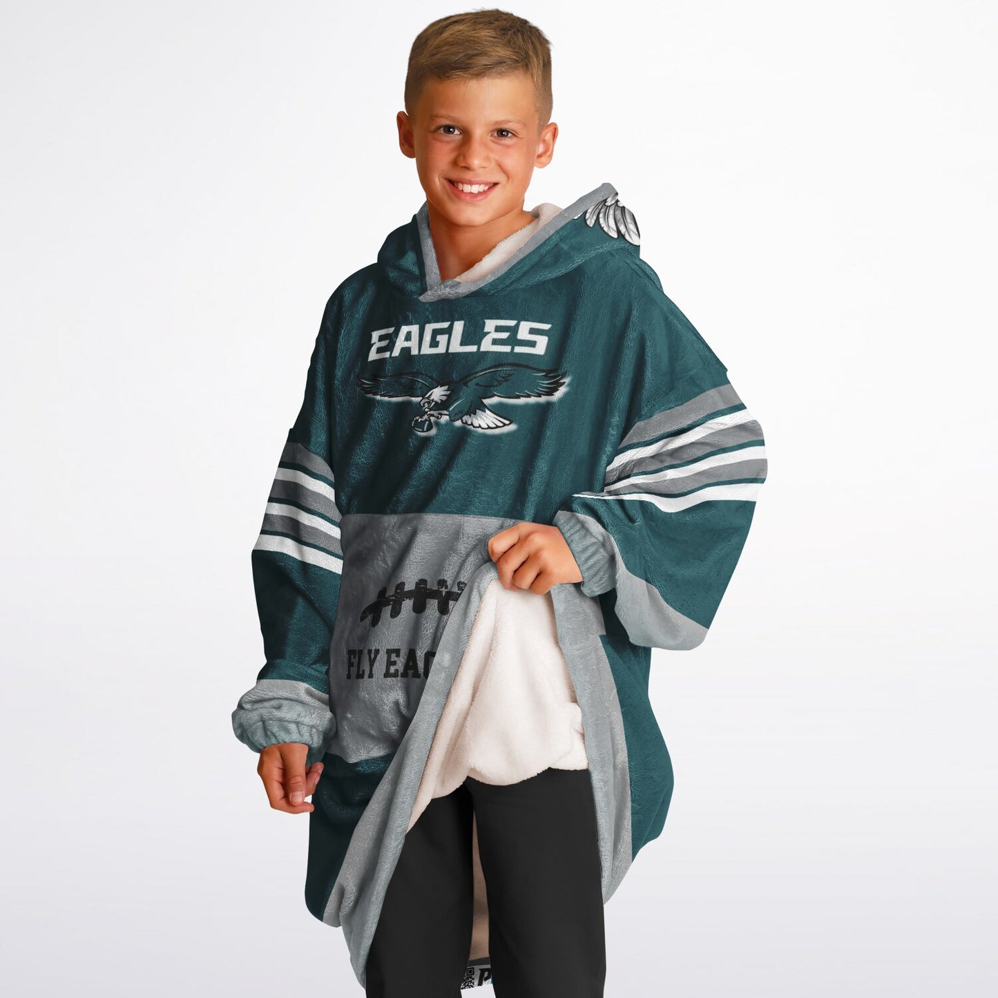 Youth Eagles Hoodie Blanket Green Pocket Youth Eagles Claw Home Green Cuddle Hoodie