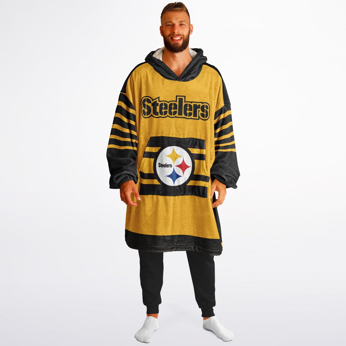 Pittsburgh Steelers Gold & Black Oversize Cuddle Hoodie Gift for Fans