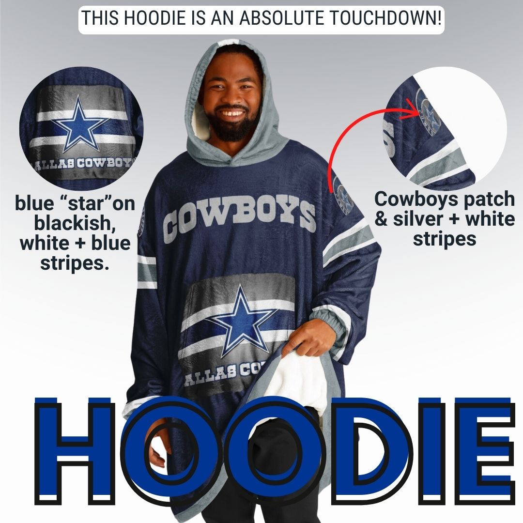 Dallas Cowboys Blue Football Cuddle Hoodie