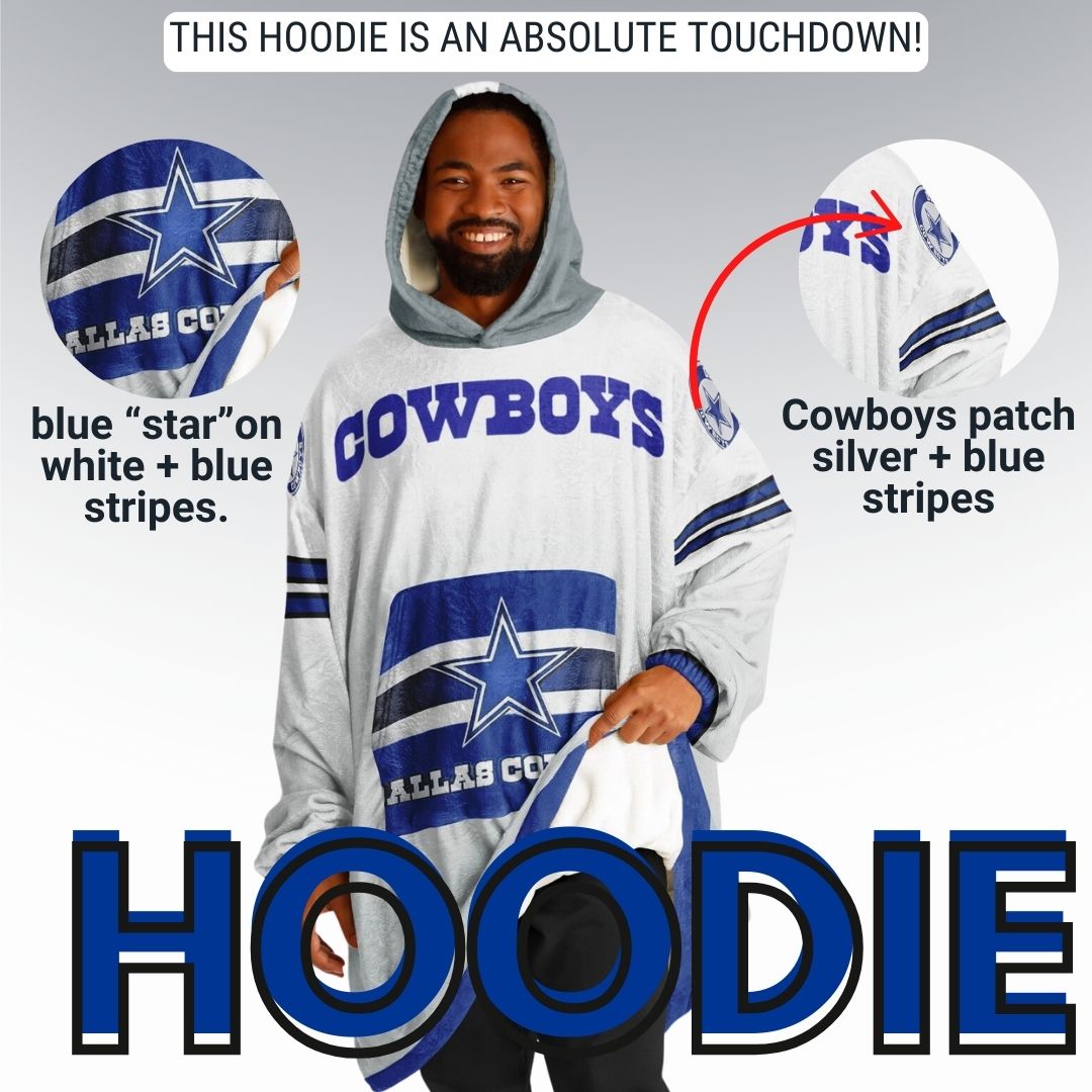 Dallas Cowboys White Football Cozy Cuddle Hoodie