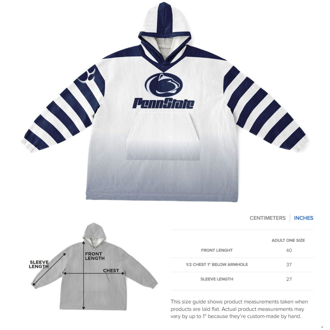 Penn St. Cuddle Hoodie White Out Design Penn St. Alumni Gift For Students Parents and Fans