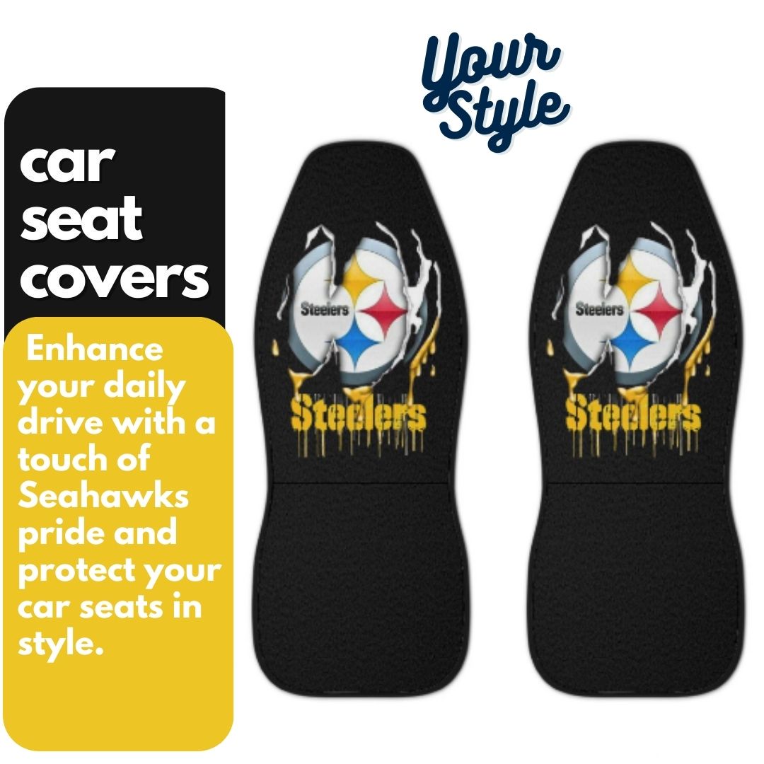 Pittsburgh Steelers Car Seat Covers Drip Image Pittsburgh Steelers Truck Seat Protectors Steelers Football Gift Steelers Fan Gift