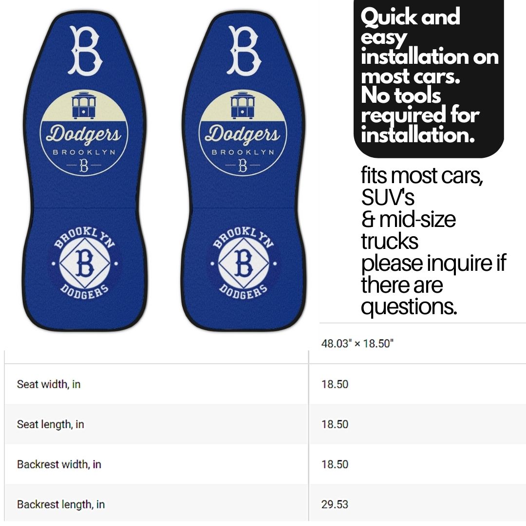 Brooklyn Dodgers Blue Car Seat Covers, Dodgers Baseball Club Truck Seat Covers Dodgers Fan Gift Car Accessories Gift