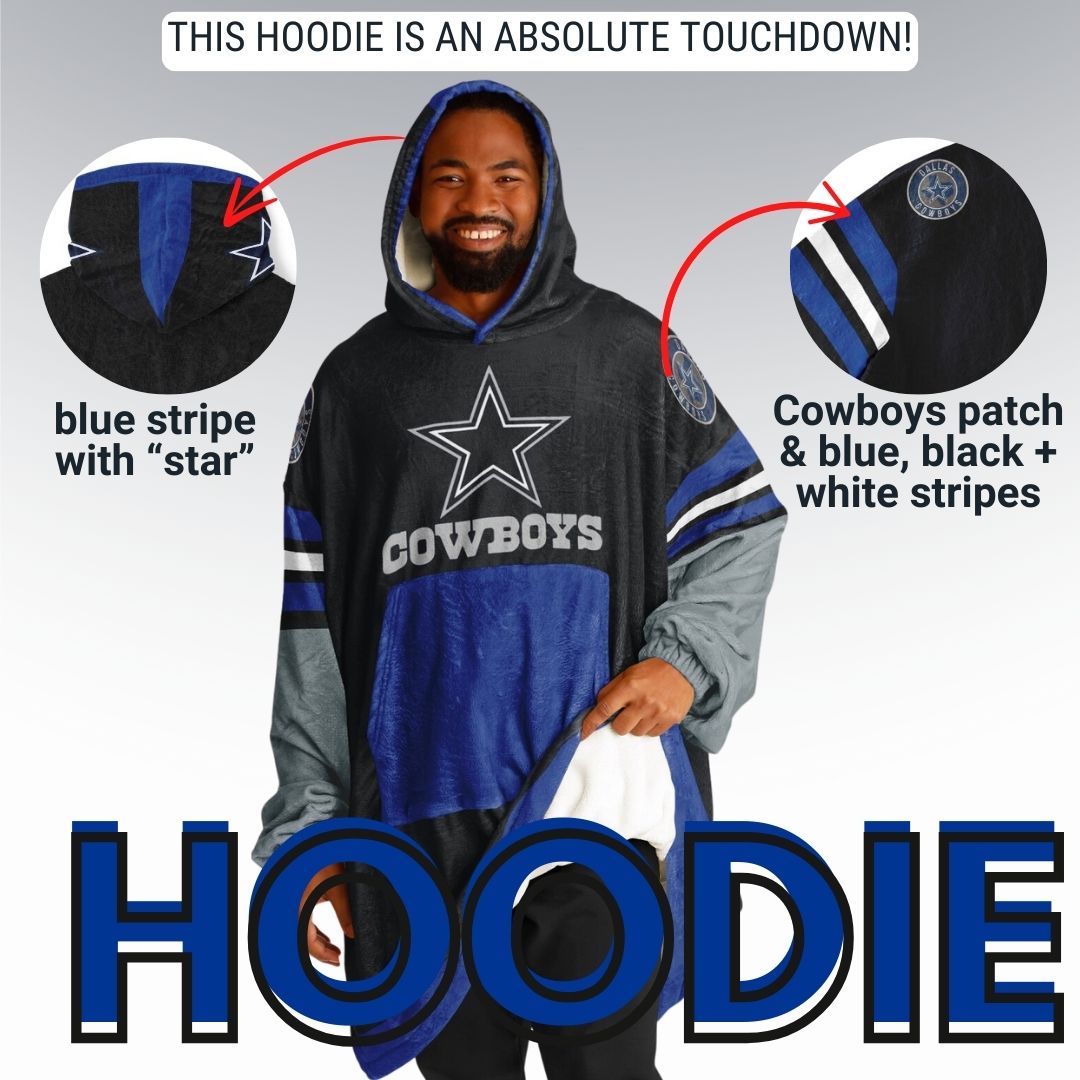 Dallas Cowboys "Dramatic Blitz" Black Football Cuddle Hoodie