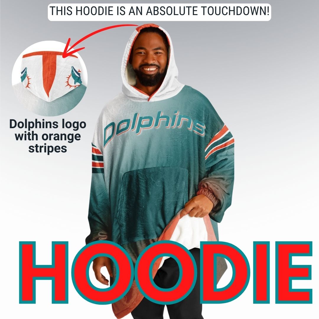 Miami Dolphins Sunshine Gradient Football Cuddle Hoodie