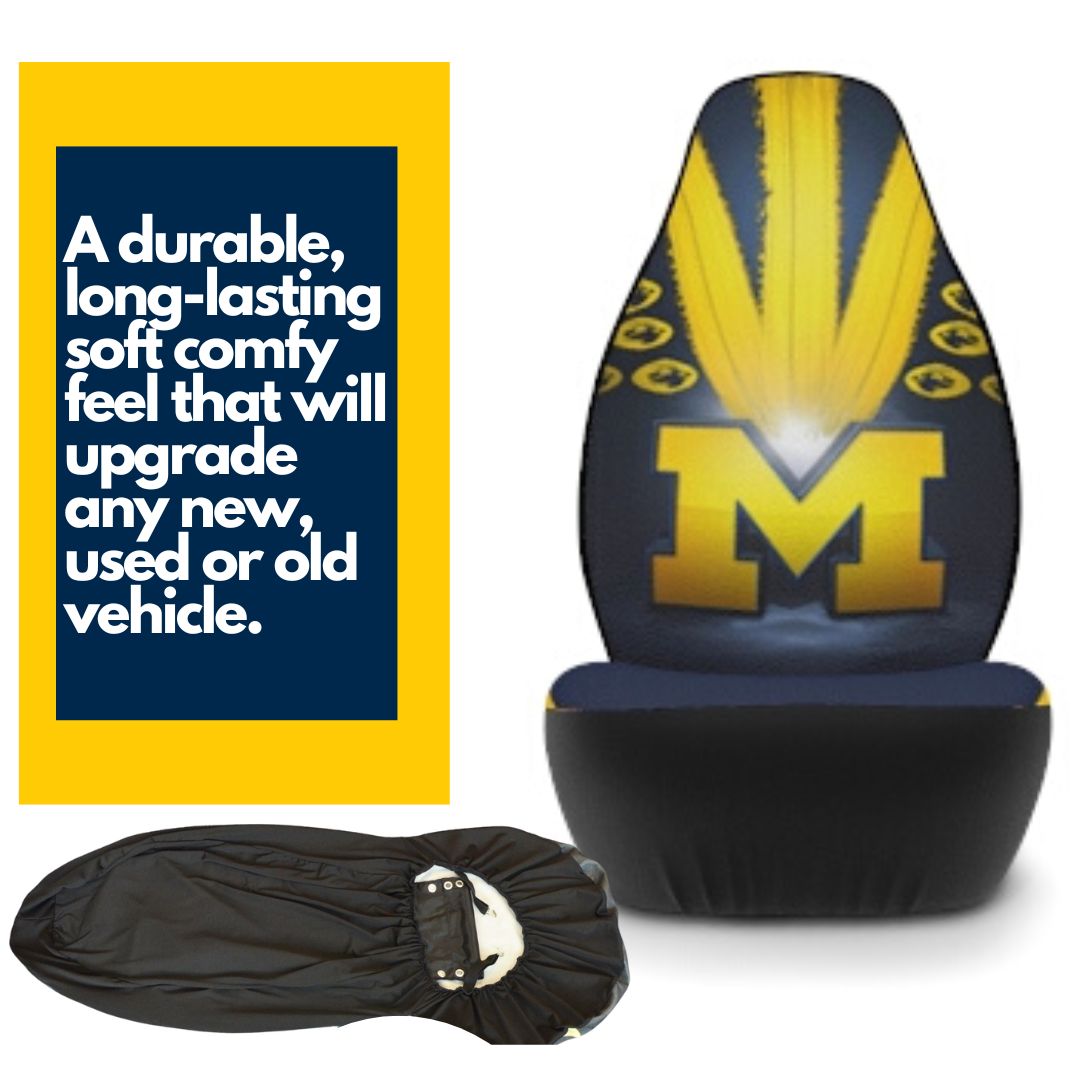 Car Seat Covers Michigan "Go Blue" seat covers, college car seat covers, gift for college student, college alumni gift. car accessories gift