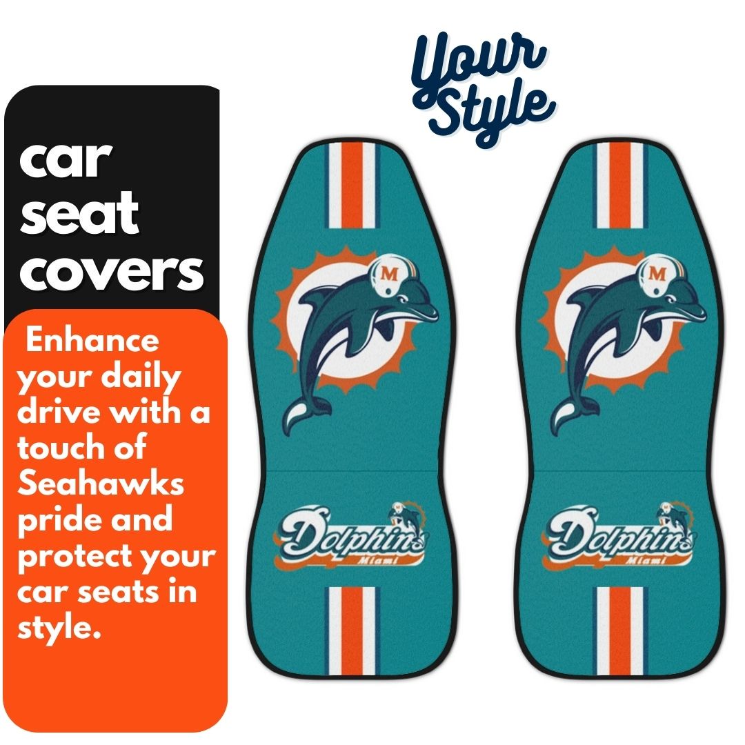 Miami football Car Seat Covers, Dolphins car seat protector, Dolphins fan gift, Aqua seat covers