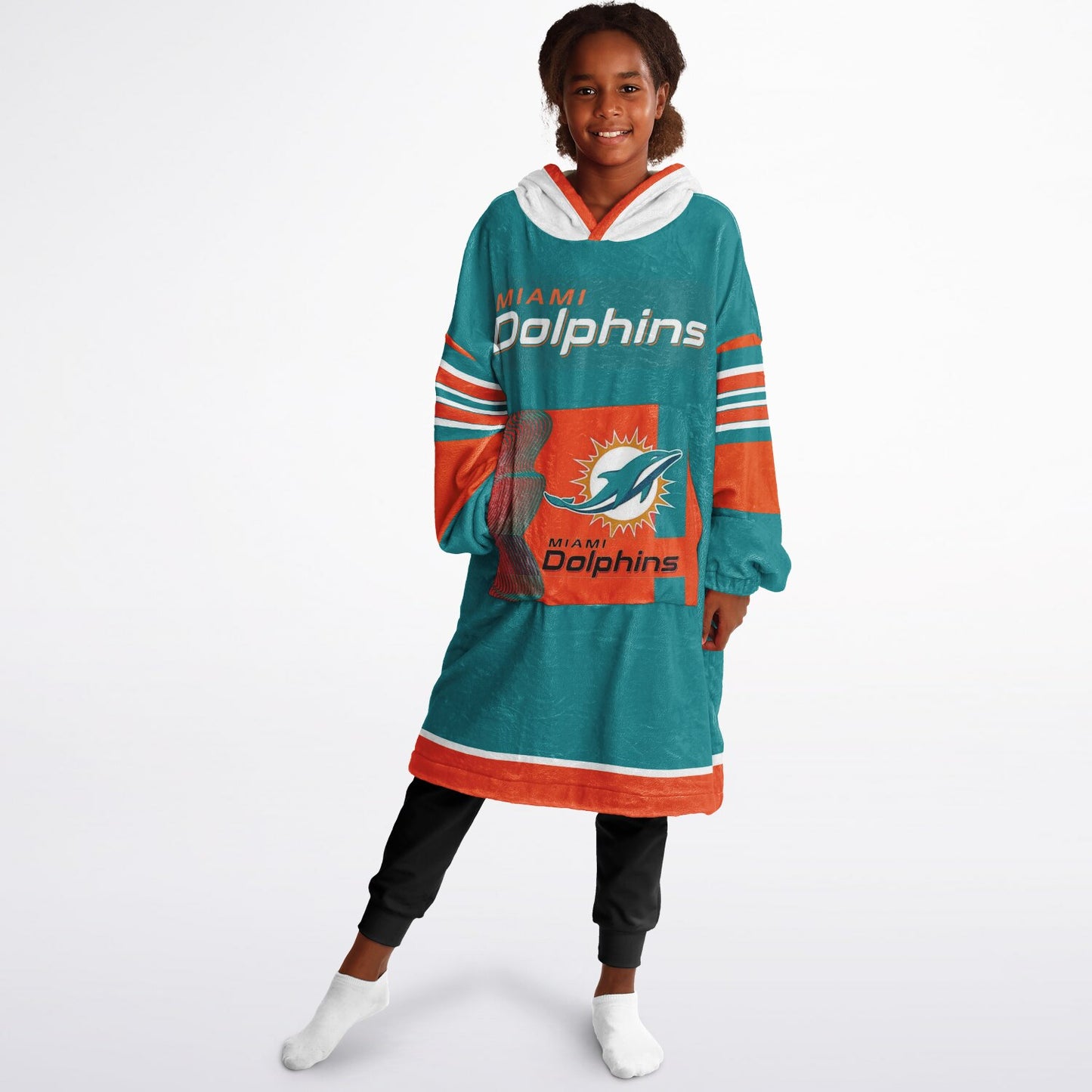 Youth Miami Dolphins Aqua Oversize Cuddle Hoodie Young Fan Gift From Fan