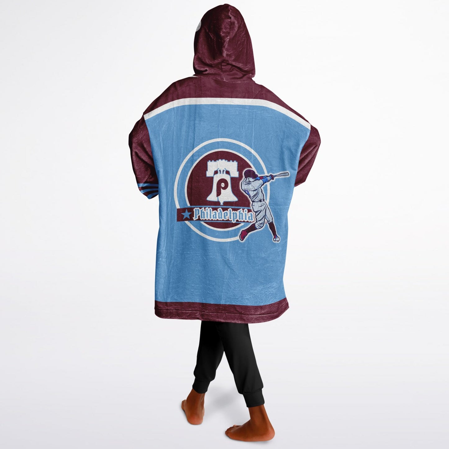 Youth Phillies Retro Light Blue Cuddle Hoodie Great Gift for Young Fans