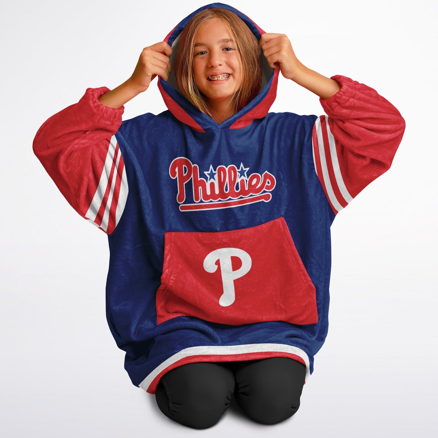 Youth Phillies Blue & Red Cozy Cuddle Hoodie