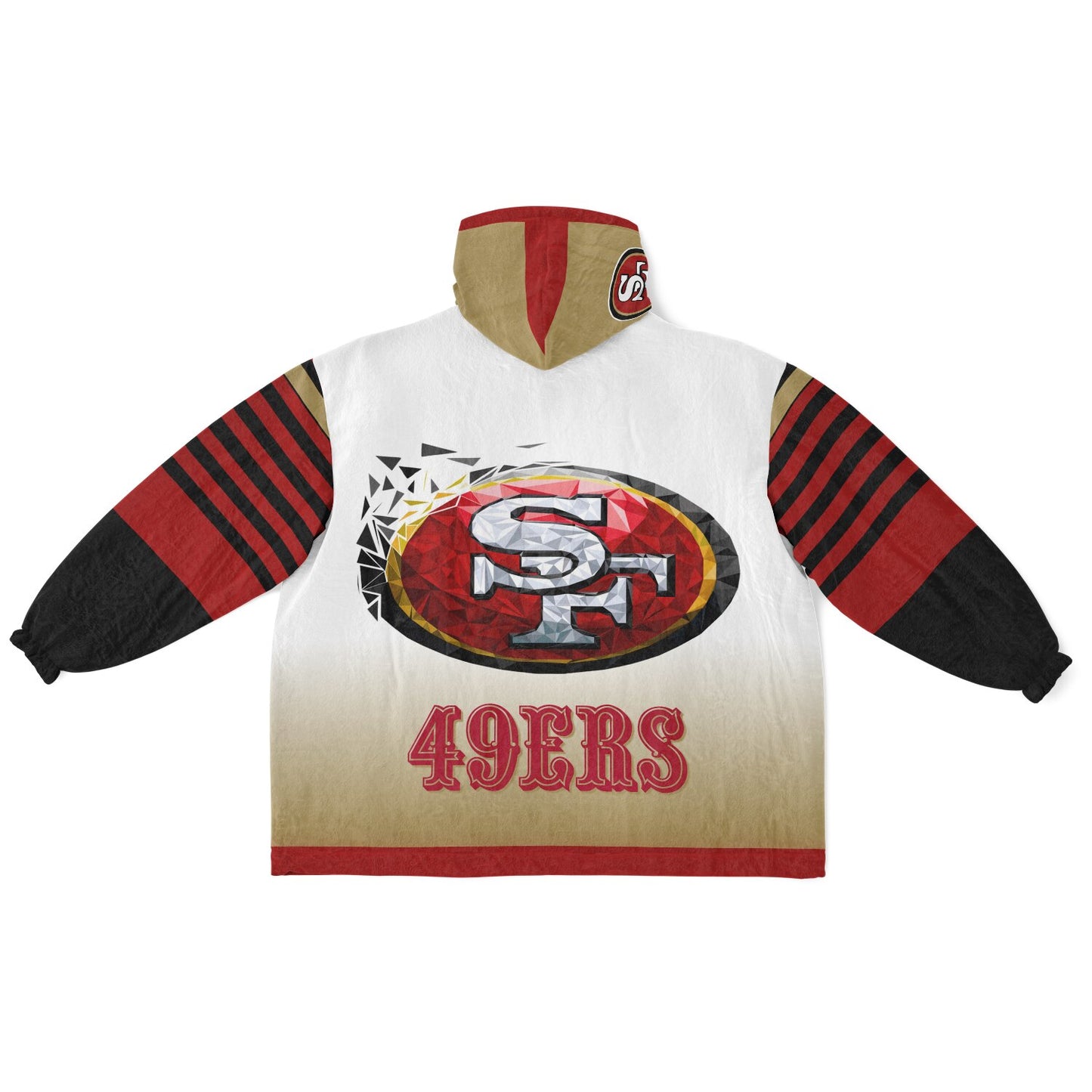 49ers White Gradient Cozy Oversize Cuddle Hoodie 49ers Cozy Hooded Blanket Gift