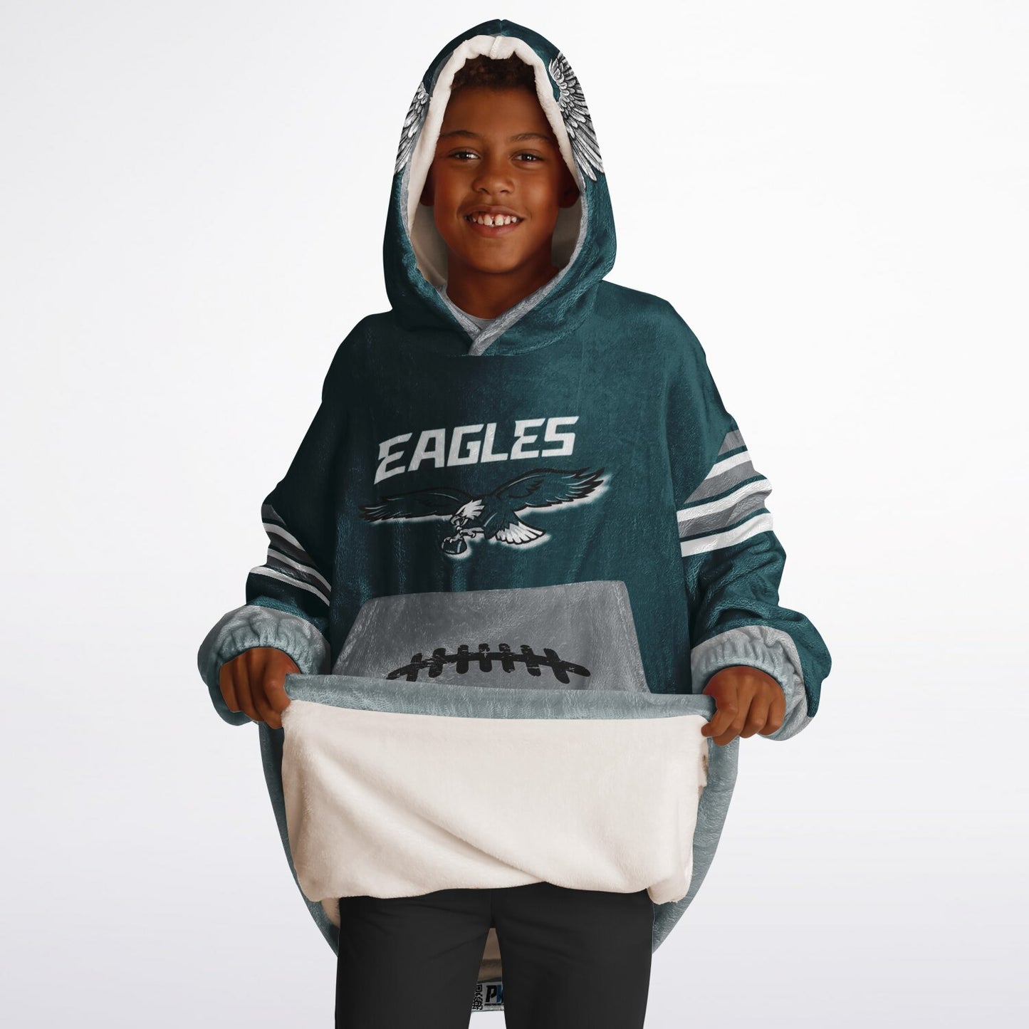 Youth Eagles Hoodie Blanket Green Pocket Youth Eagles Claw Home Green Cuddle Hoodie