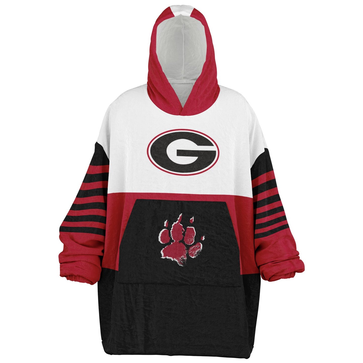 Georgia White Tri-Color Dawgs Cozy Cuddle Hoodie Best Gift for Dawg Fans & Alumni