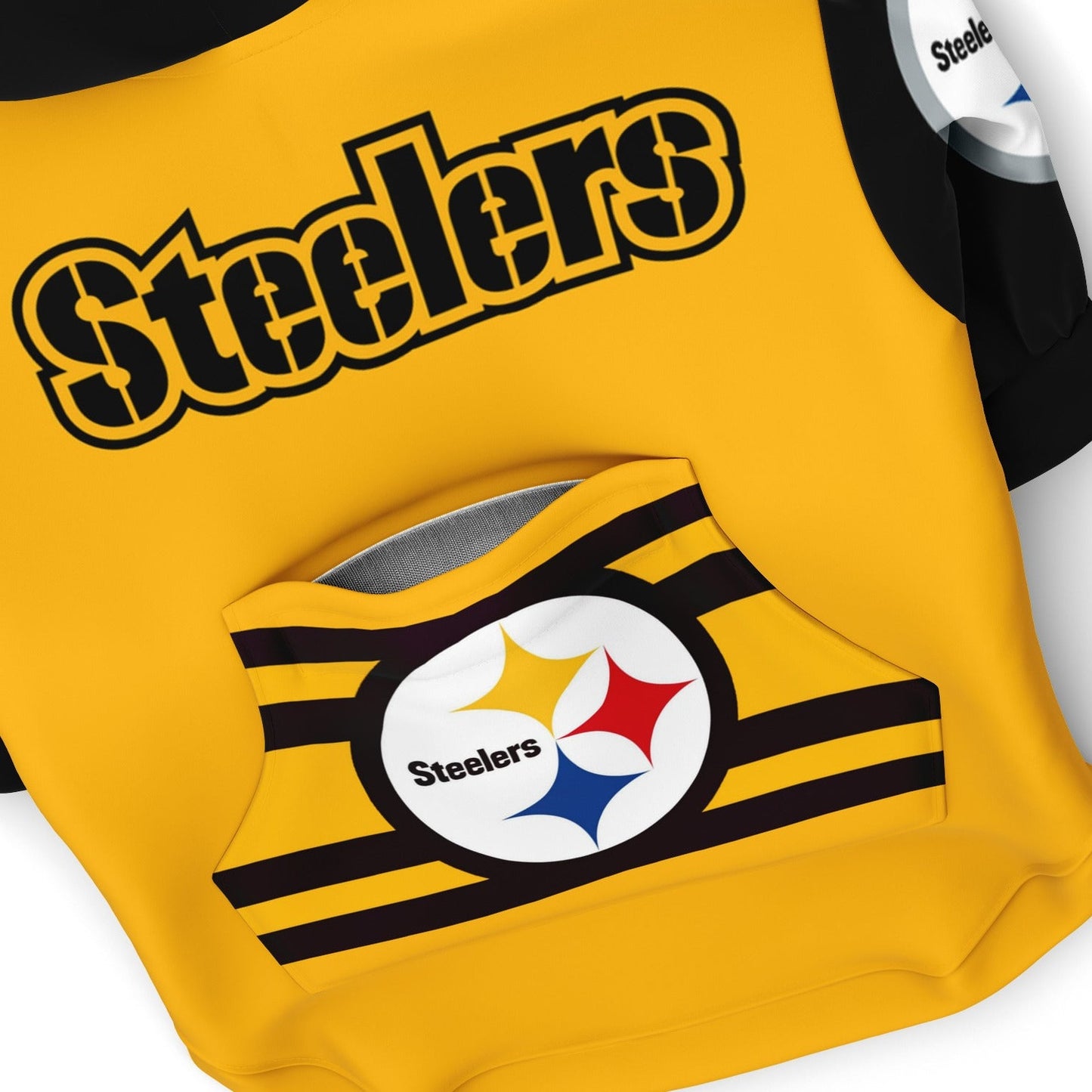 Steelers Dog Zip Up Hoodie Yellow