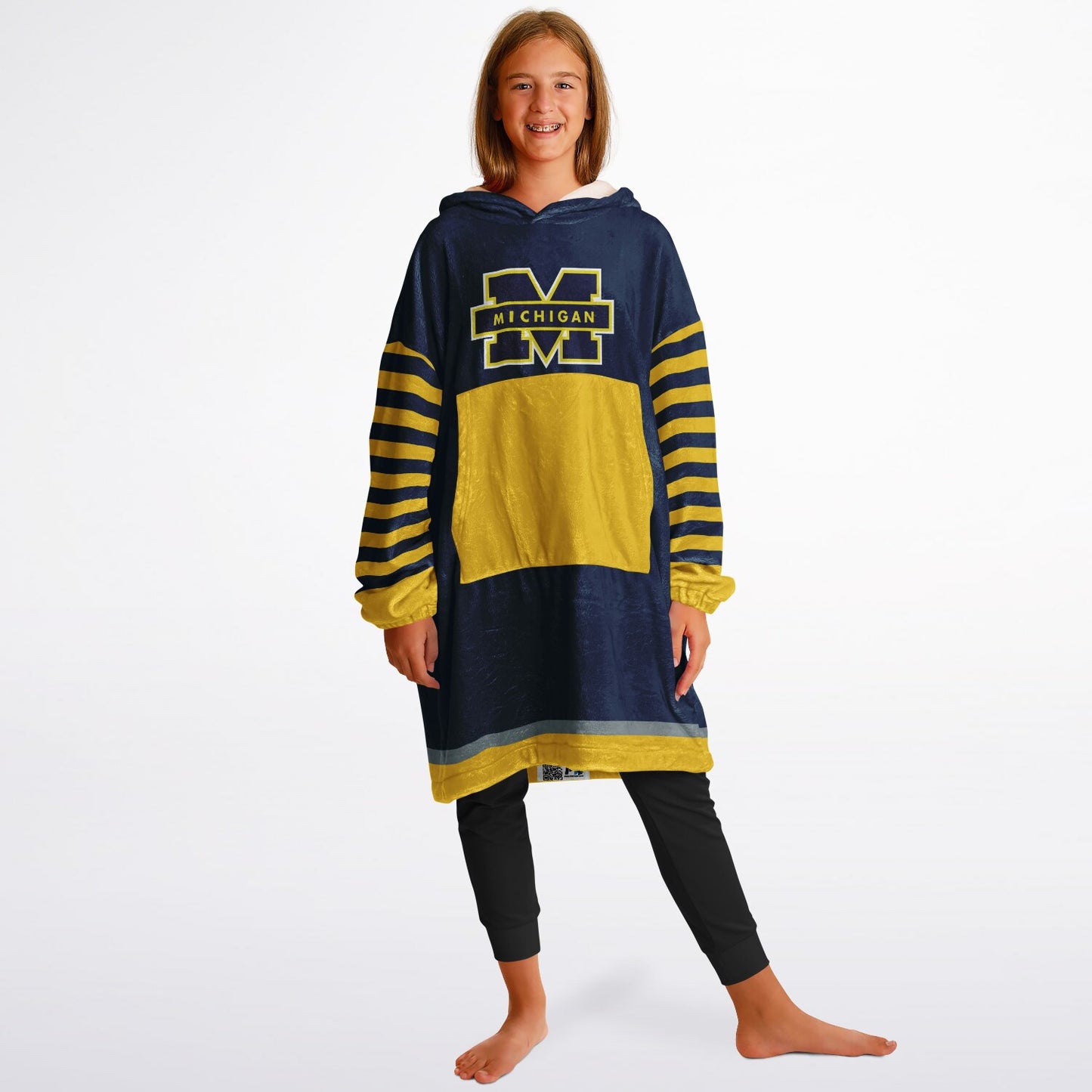 Youth Michigan Blue & Maize Oversize Cuddle Hoodie