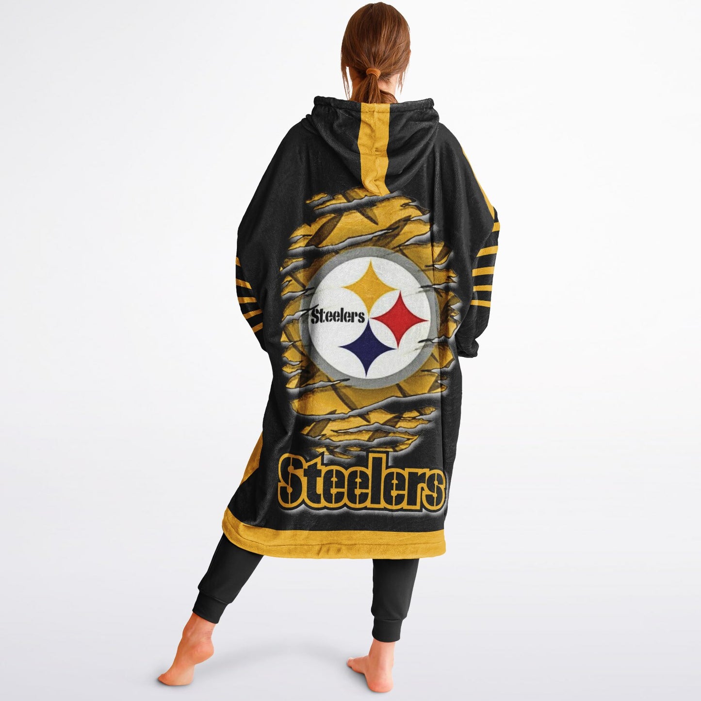 Pittsburgh Steelers Gold & Black Oversize Cuddle Hoodie Gift for Fans