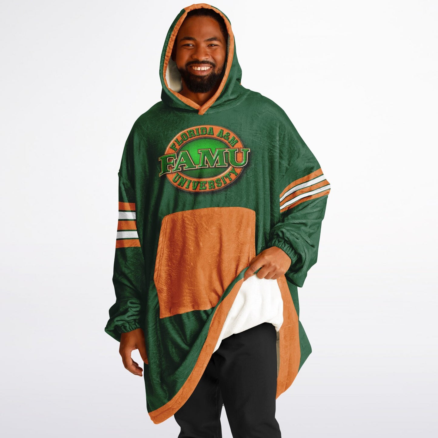 FAMU Green Cuddle Hoodie  FAMU Rattlers Oversize Hooded Blanket Gift forAlumni,  Fans & Family