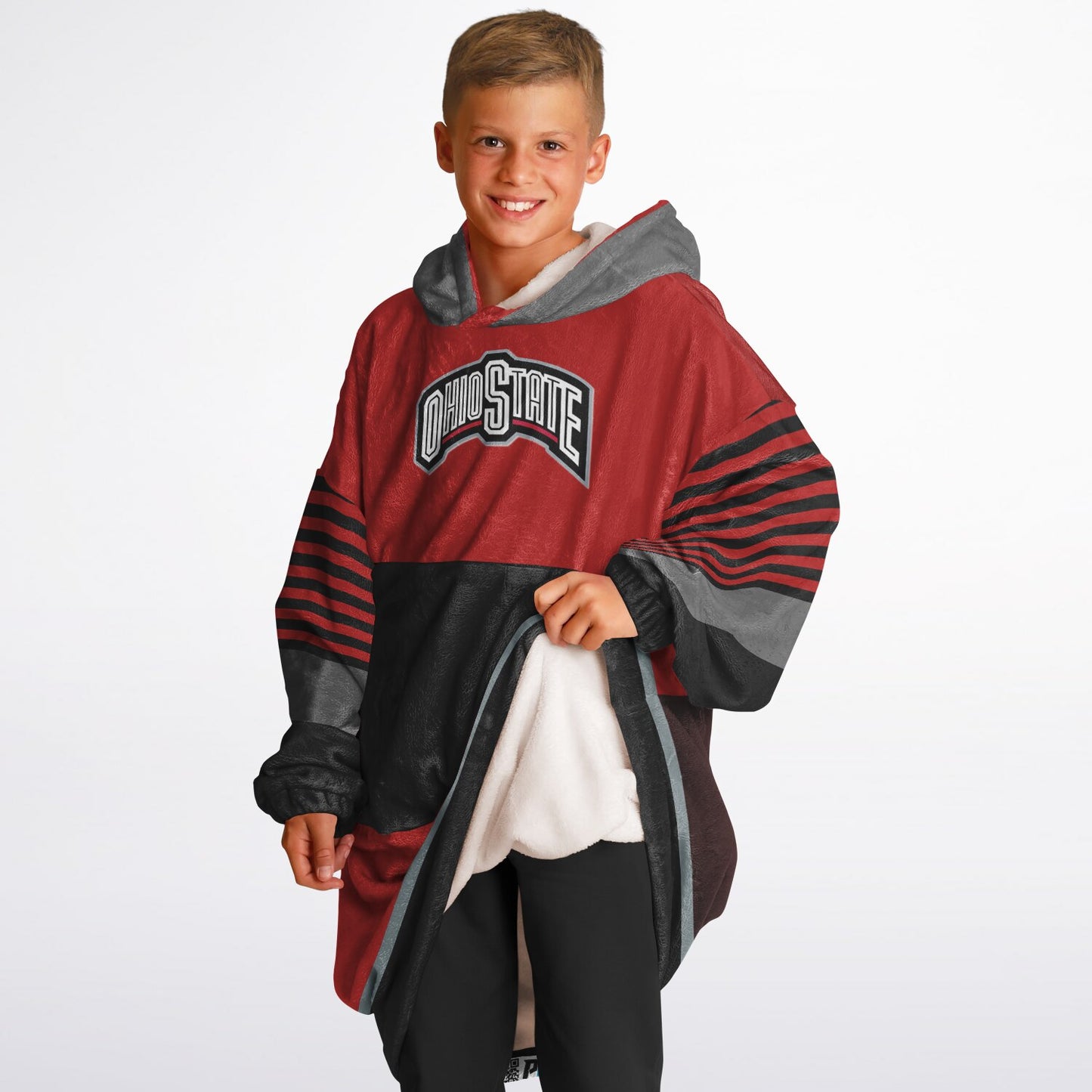 Youth Ohio St. Red Oversize Cuddle Hoodie  Great Gift for Young Fans & Future Buckeyes