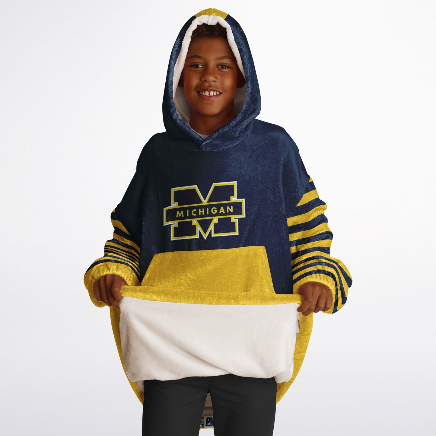 Youth Michigan Blue & Maize Oversize Cuddle Hoodie