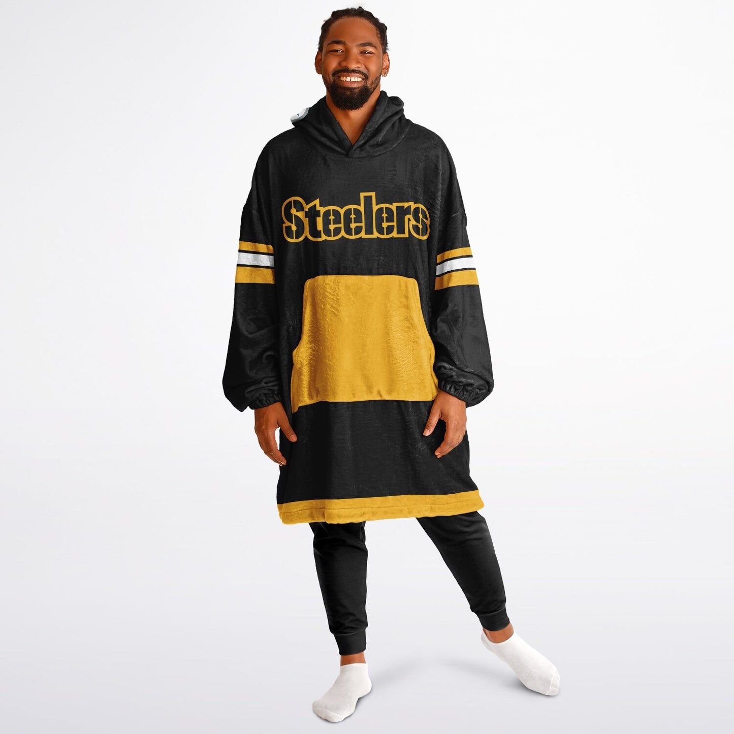 Steelers "PITTSBURGH" Oversize Cuddle Hoodie Yellow Pocket